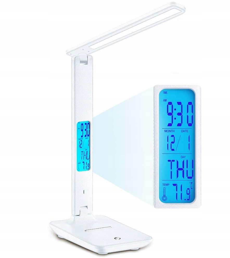Lampka biurkowa biurko WYŚWIETLACZ LED Zegar Data