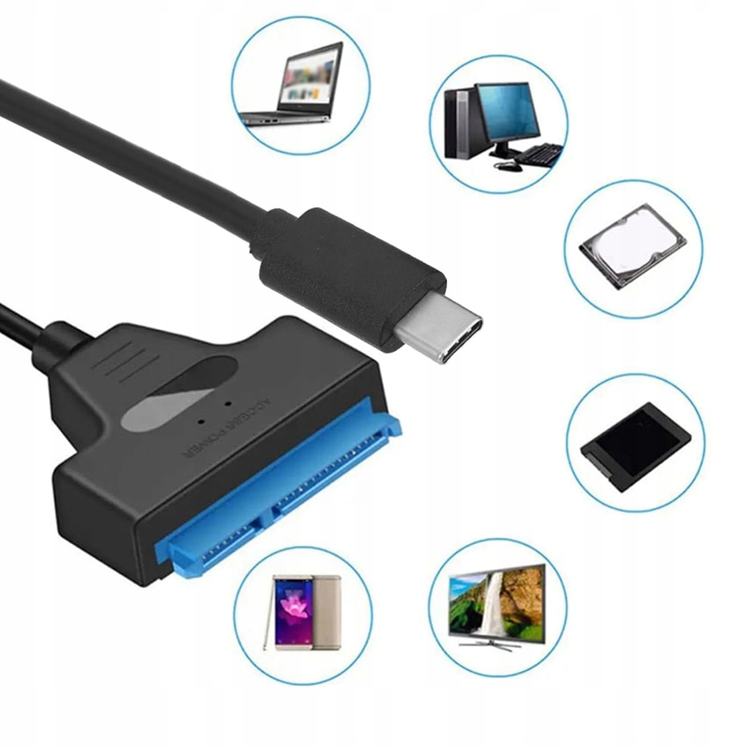 Kabel USB 3.1 typ C do SATA dysk HDD SSD Adapter
