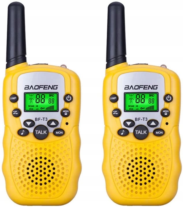 Baofeng 2x Krótkofalówka BF-T3 Walkie-Talkie PMR Żółty