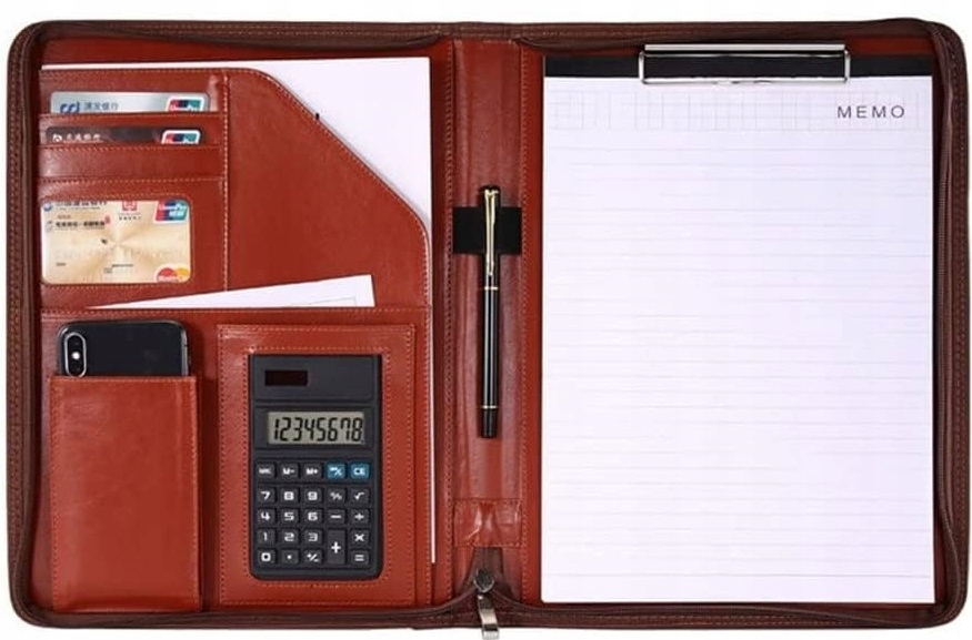 Elegancki Biwuar Aktówka Teczka Biznesowa Multi Organizer A4