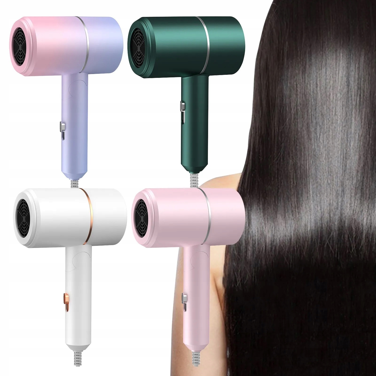 Składana Suszarka do Włosów Turystyczna z Jonizacją 800W z Dyfuzorem