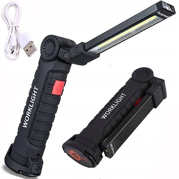 DUŻA LAMPA LATARKA WARSZTATOWA LED COB MAGNES USB