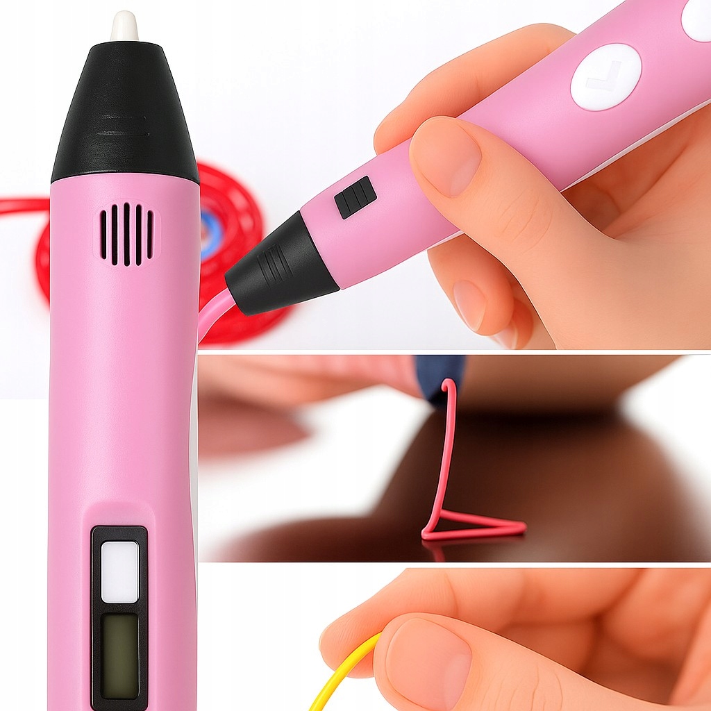 DŁUGOPIS DRUKARKA 3D PEN ZESTAW + WKŁADY 9 METRÓW RÓŻ