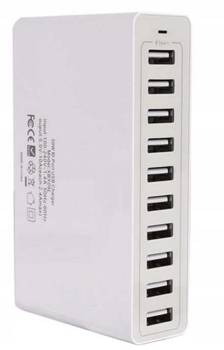 Ładowarka ścienna 10 portów USB 50W 10A