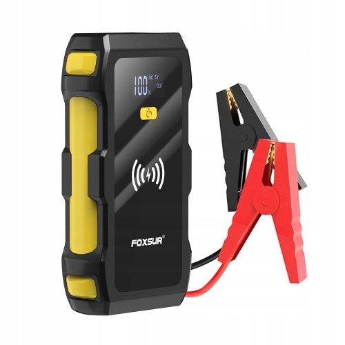 Mocny Jump Starter BOOSTER Rozruch PowerBank Ładowarka QI 39800 mAh 1200 A FJS800