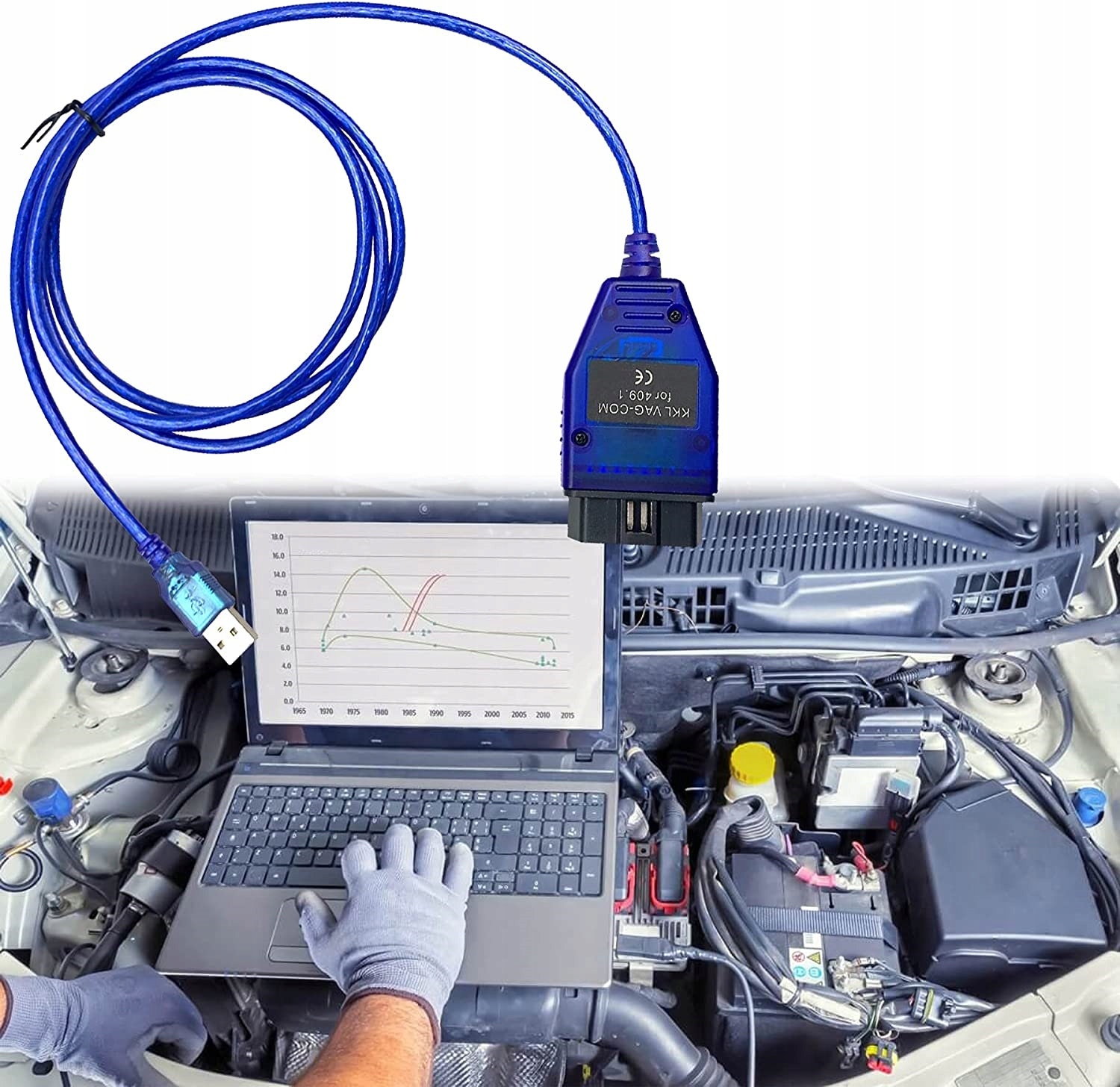 INTERFEJS DIAGNOSTYCZNY KKL VAG VW AUDI SKODA + CD CH340