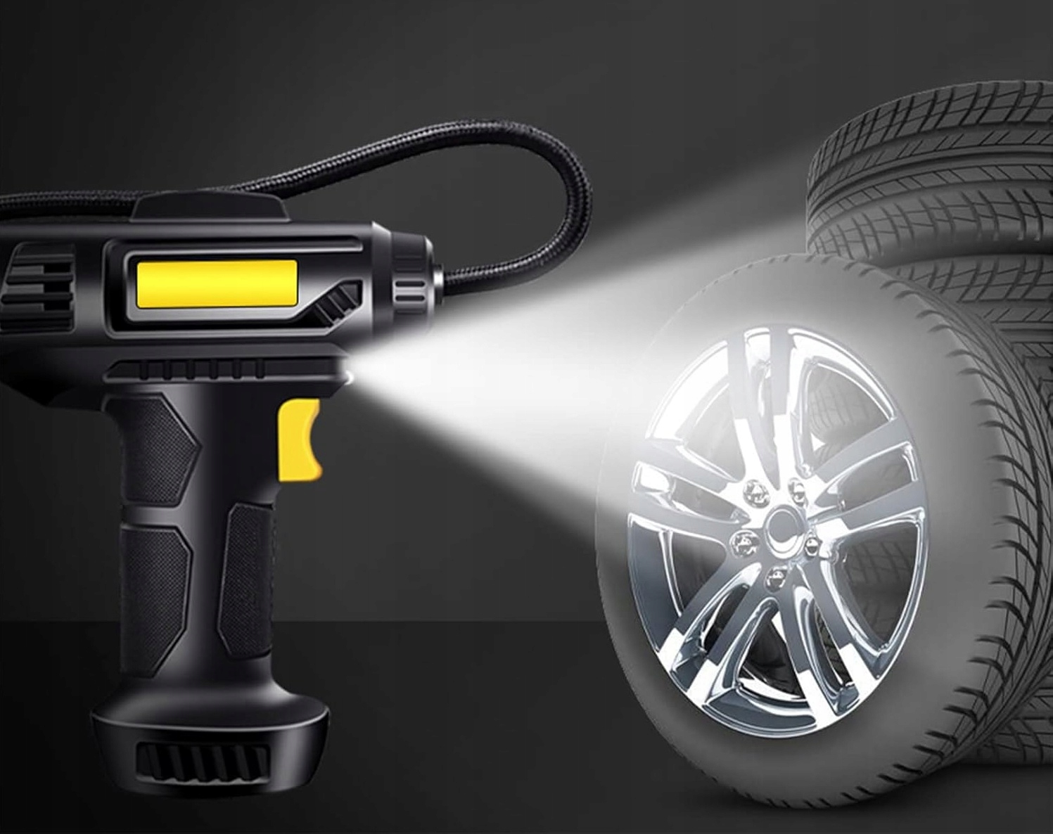KOMPRESOR SAMOCHODOWY Pompka Sprężarka 12V LED LCD