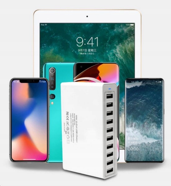 Ładowarka ścienna 10 portów USB 50W 10A