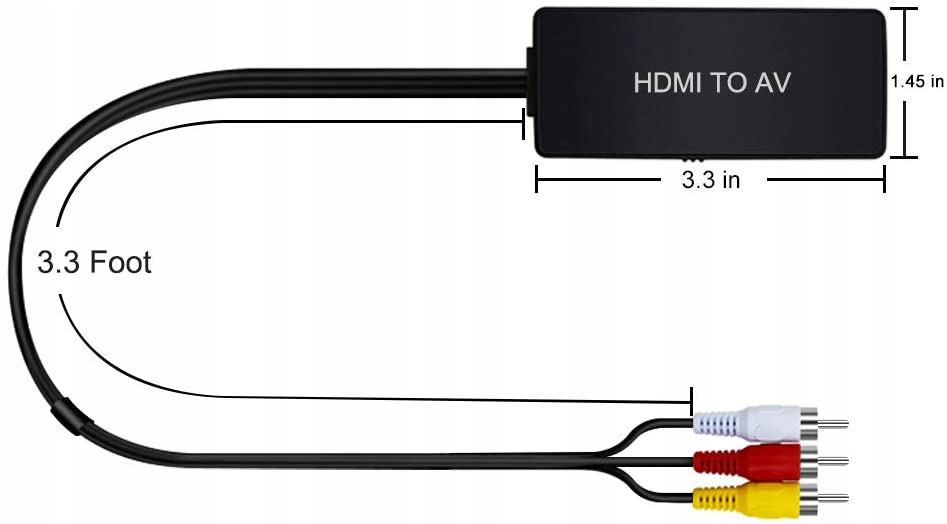Konwerter HDMI do RCA Adapter AV CINCH CVBS