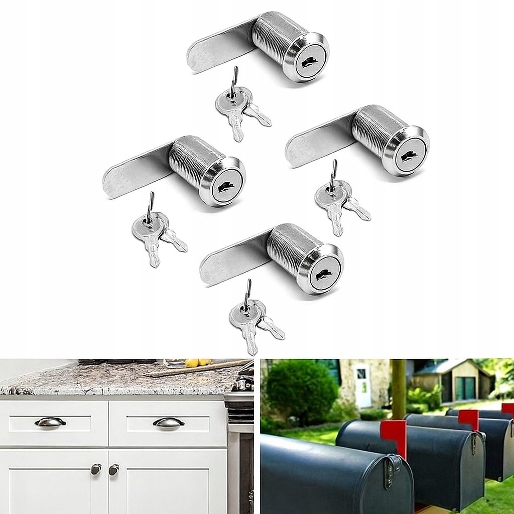 Zamek Krzywkowy Do Skrzynki na Listy Szafki Kasetowy 2x Klucz 30mm