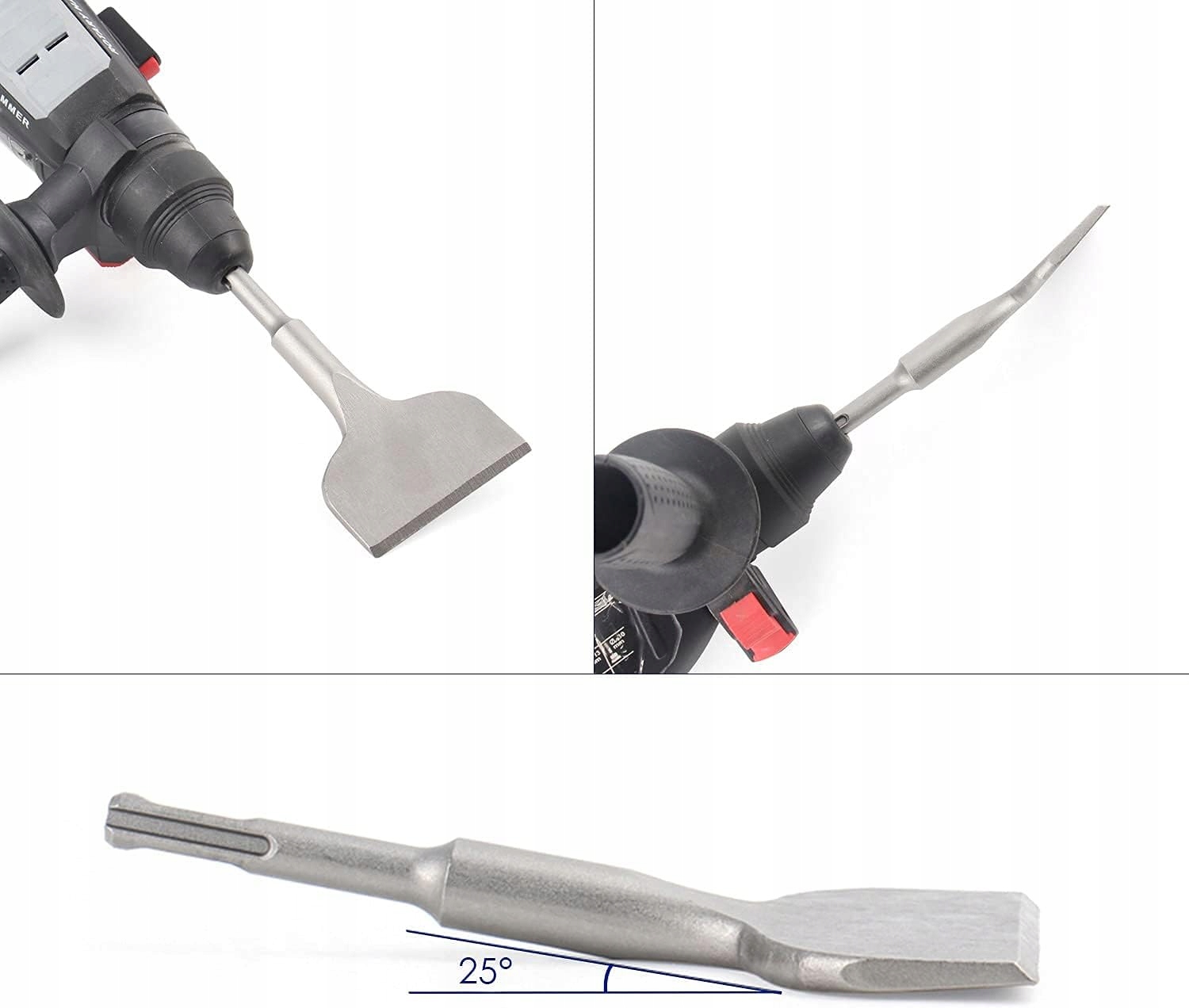 Dłuto Wygięte SDS-PLUS Płaskie Szerokie 75x165mm