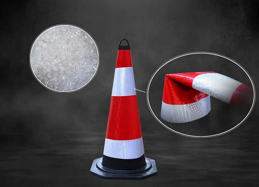 Pachołek Drogowy Ostrzegawczy Odblaskowy Gumowy Słupek Odblask 46 cm