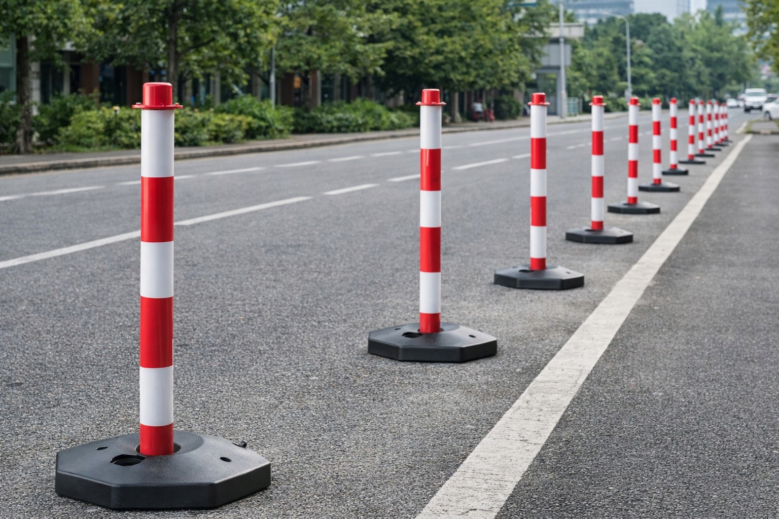 Słupek Ostrzegawczy Wygrodzeniowy Blokujący Biało-Czerwony Drogowy Parking