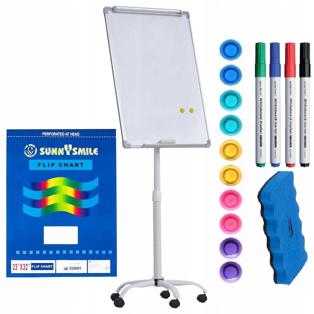 Flipchart magnetyczny mobilny 70x100 + GRATISY
