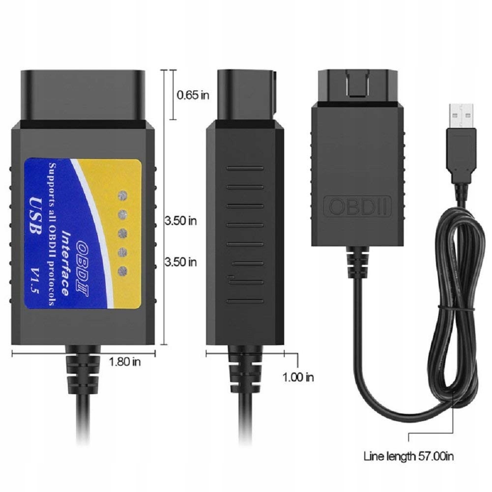 Kabel Interfejs ELM327 OBD2 + CAN USB + PROGRAM