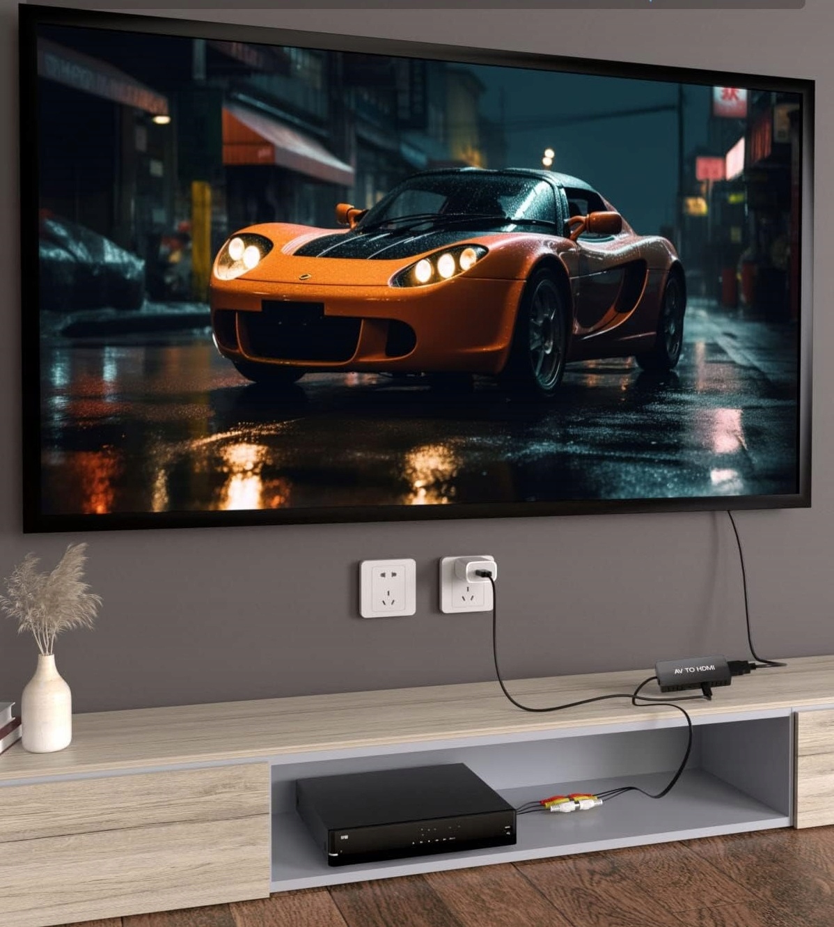 Konwerter RCA DO HDMI Adapter AV CINCH CVBS