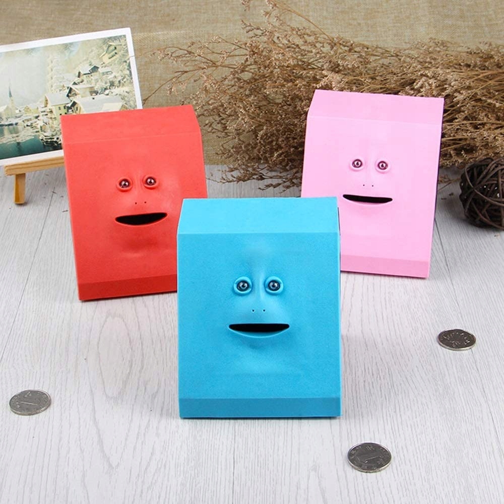 Skarbonka twarz sejf zabawka interaktywna Niebieski