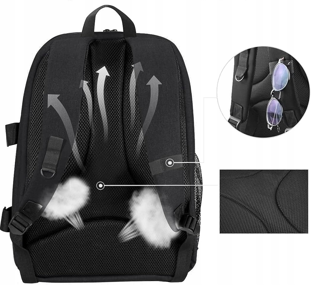 Plecak Fotograficzny Torba na Aparat Obiektyw Tablet Wodoodporny Puluz (Black/Czarny)