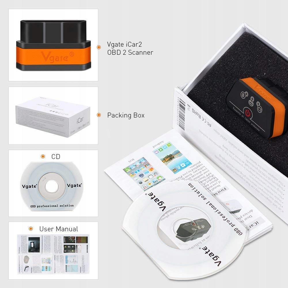ELM327 iCar2 Vgate OBD2 Interfejs Bluetooth