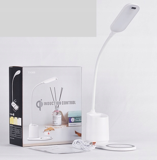 LAMPKA NA BIURKO LED Z ŁADOWARKA BEZPRZEWODOWA QI