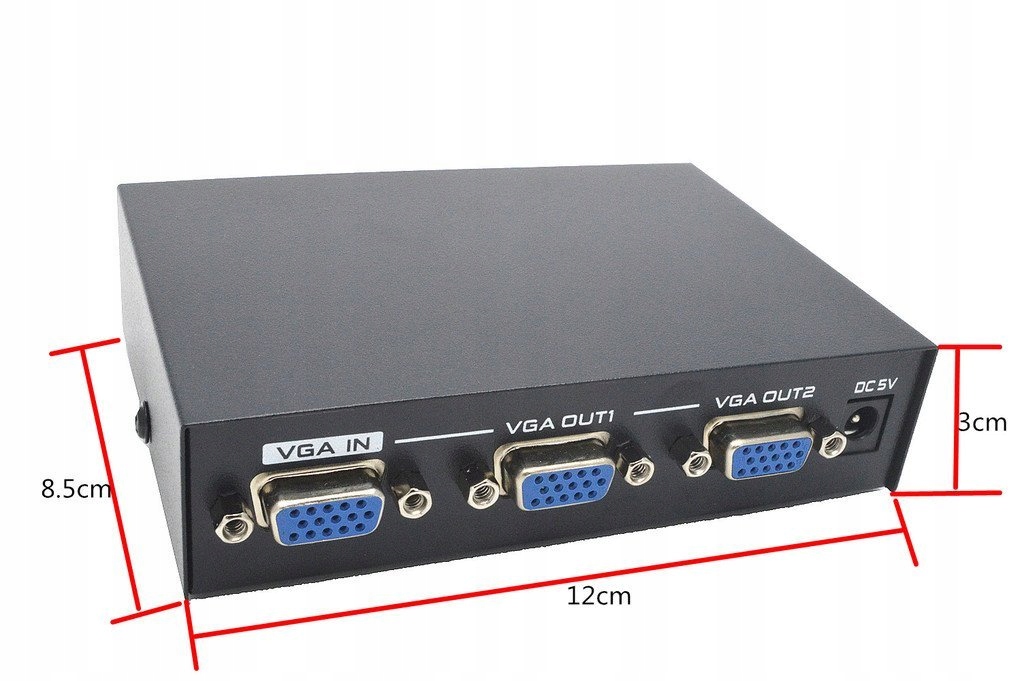 Splitter Rozdzielacz VGA 1 x 2 Monitory FullHD
