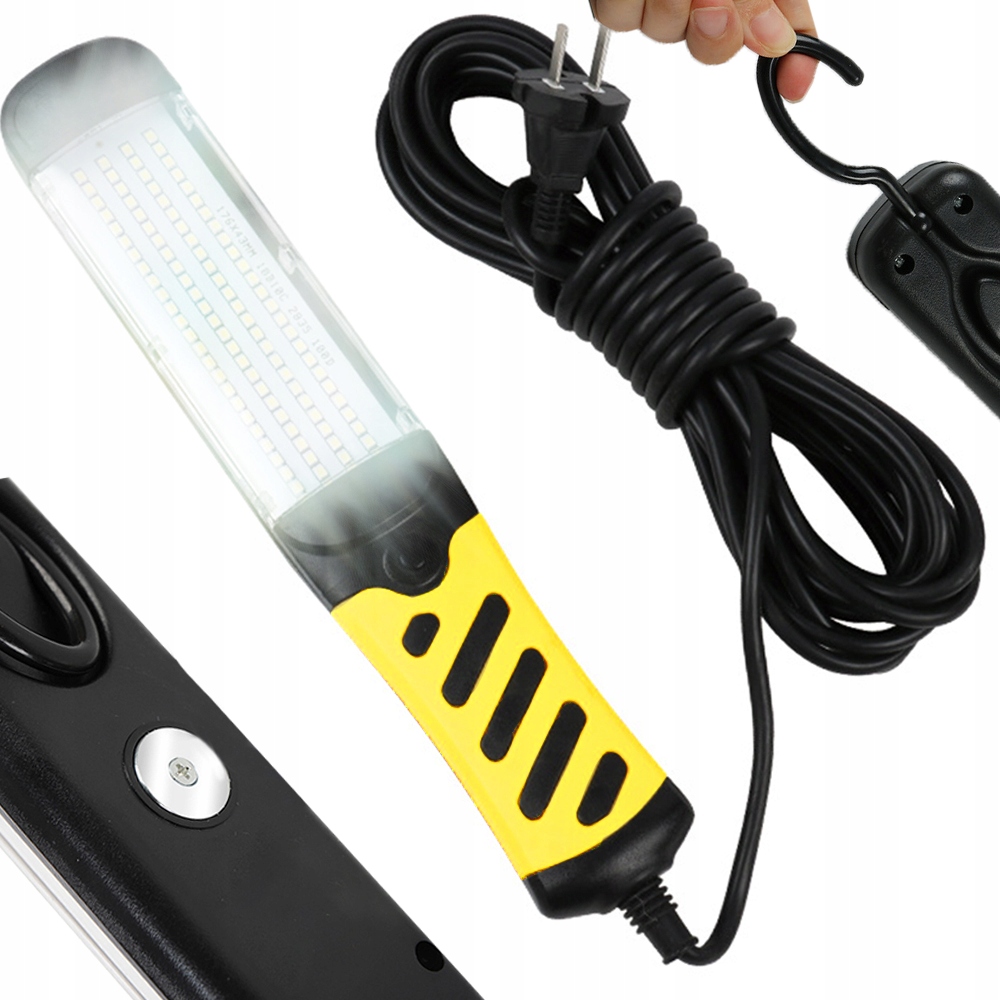 Lampa Warsztatowa Latarka 100 LED Hak Kabel 8 M