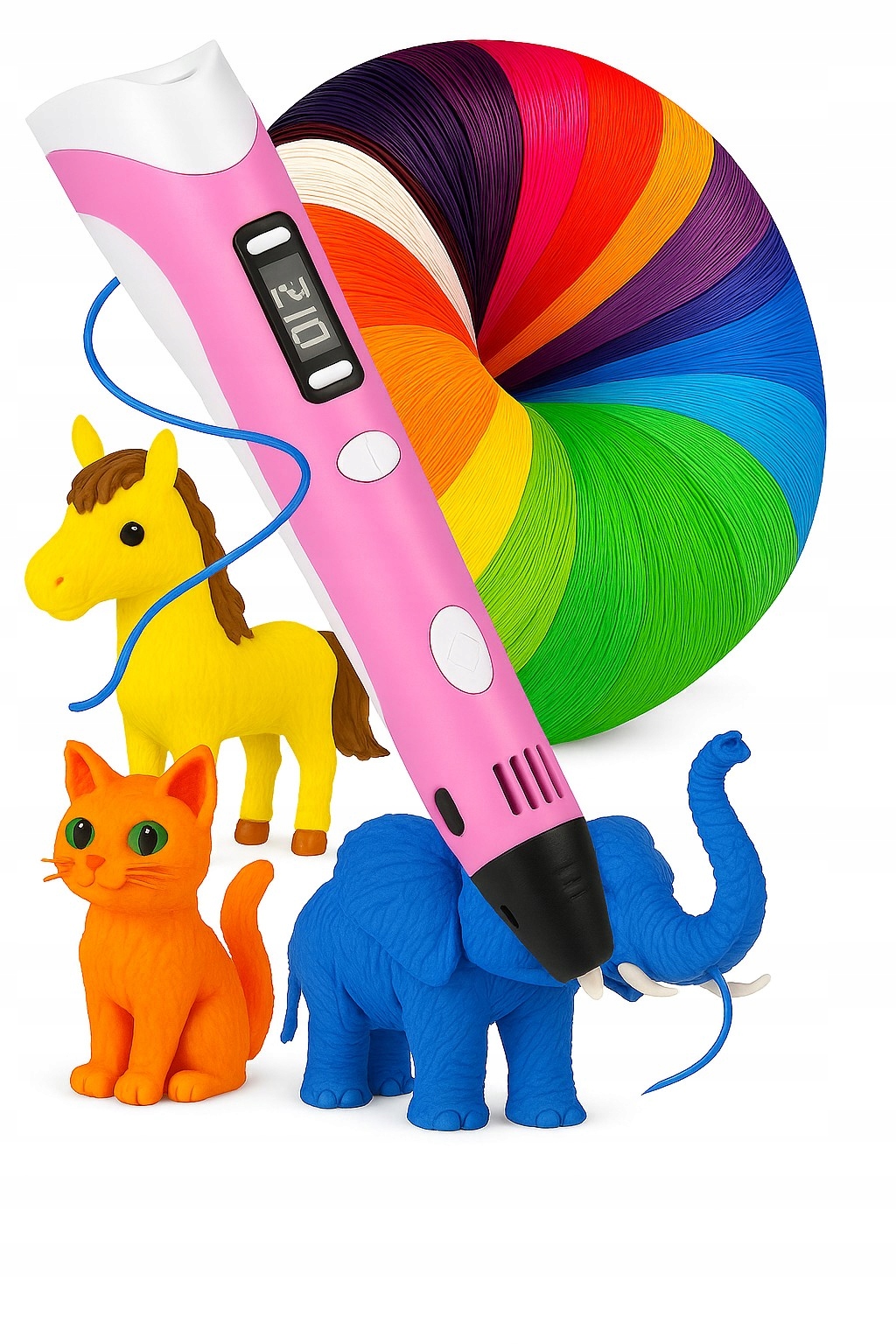 DŁUGOPIS DRUKARKA 3D PEN ZESTAW + WKŁADY 9 METRÓW RÓŻ