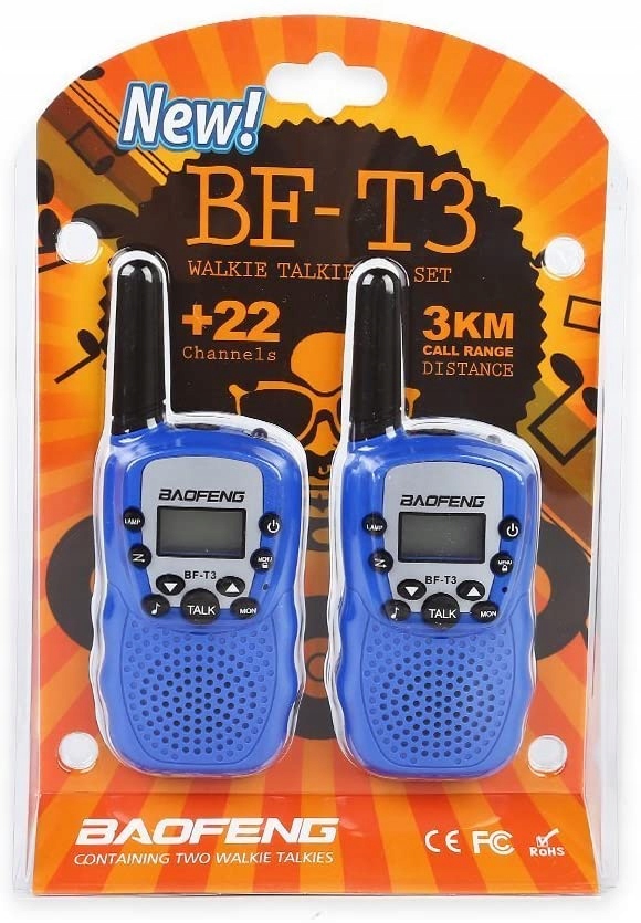 Baofeng 2x Krótkofalówka BF-T3 Walkie-Talkie PMR Różowy