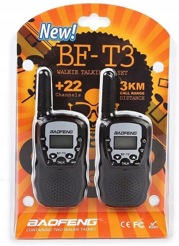 Baofeng 2x Krótkofalówka BF-T3 Walkie-Talkie PMR Różowy