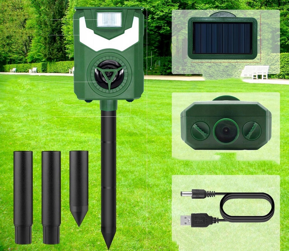 Solarny Odstraszacz Kretow Ptaków Zwierząt Gryzoni na Krety Ptaki Kreta Kun