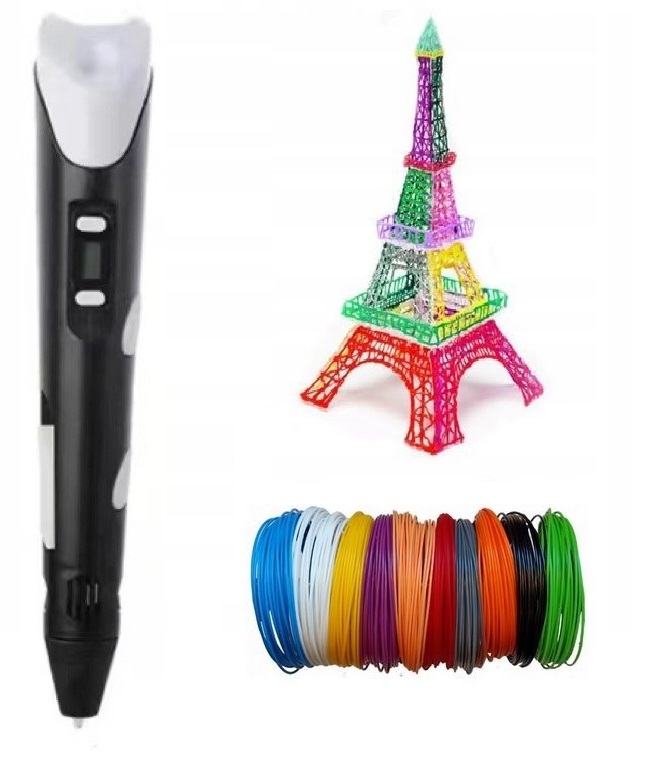 DŁUGOPIS DRUKARKA 3D PEN ZESTAW + WKŁADY 9 METRÓW CZARNY