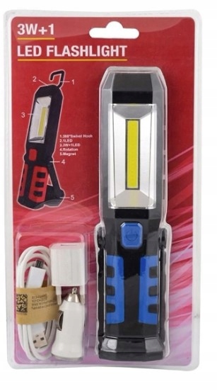 MOCNA LAMPA WARSZTATOWA LATARKA 3w1 LAMPKA LED COB