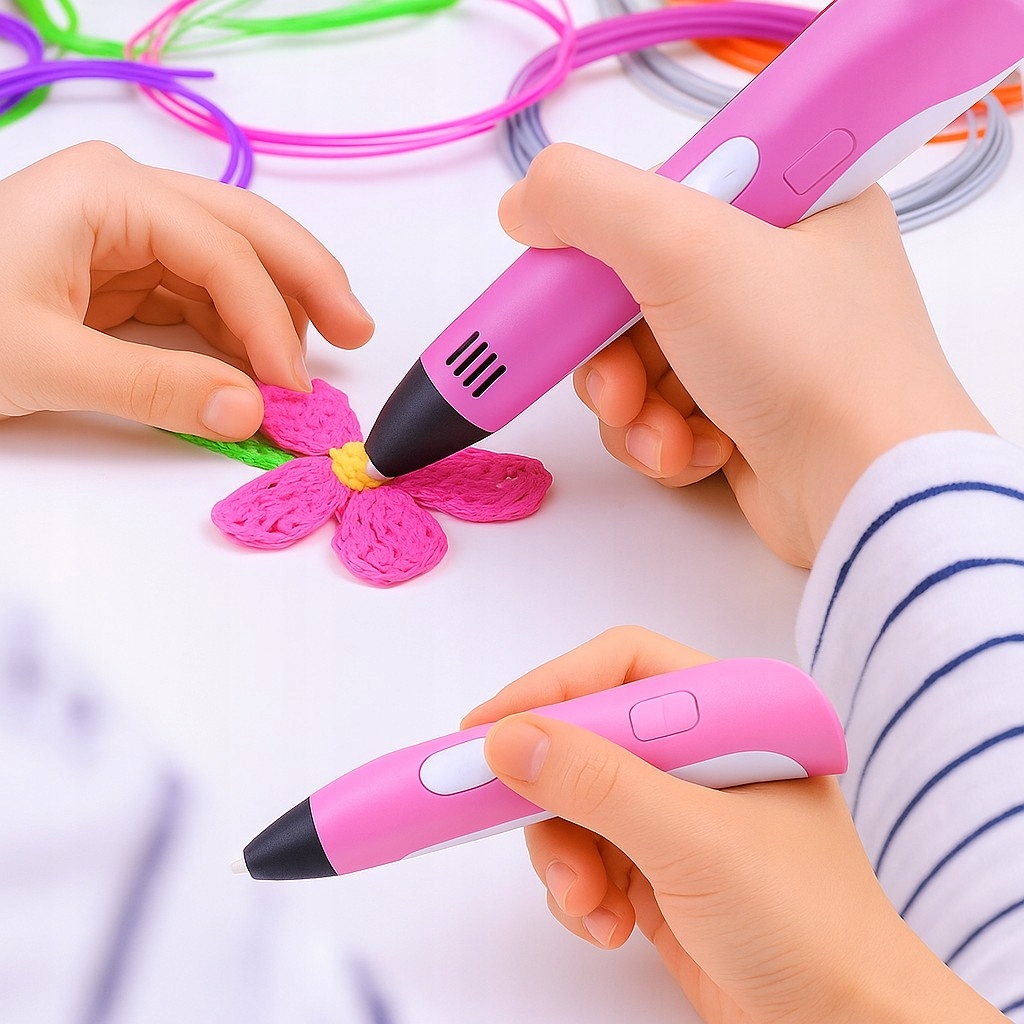 DŁUGOPIS DRUKARKA 3D PEN ZESTAW + WKŁADY 9 METRÓW RÓŻ