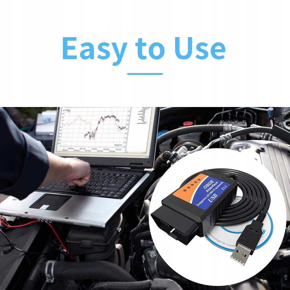 Kabel Interfejs ELM327 OBD2 + CAN USB + PROGRAM