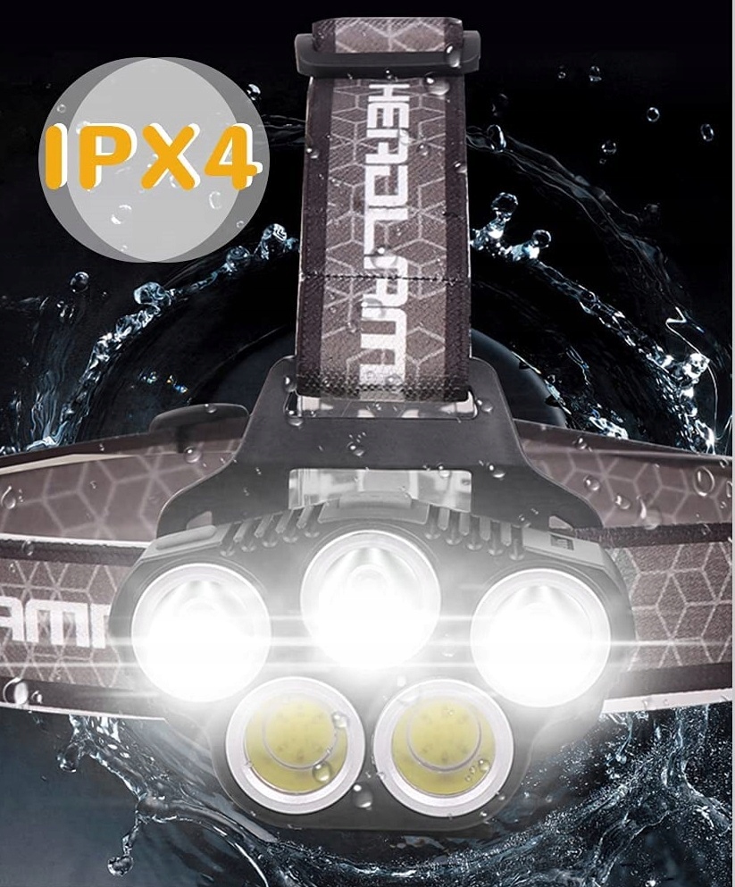 Mocna LATARKA CZOŁOWA 5 LED CREE Lampka CZOŁÓWKA
