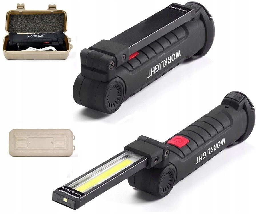 DUŻA LAMPA LATARKA WARSZTATOWA LED COB MAGNES USB