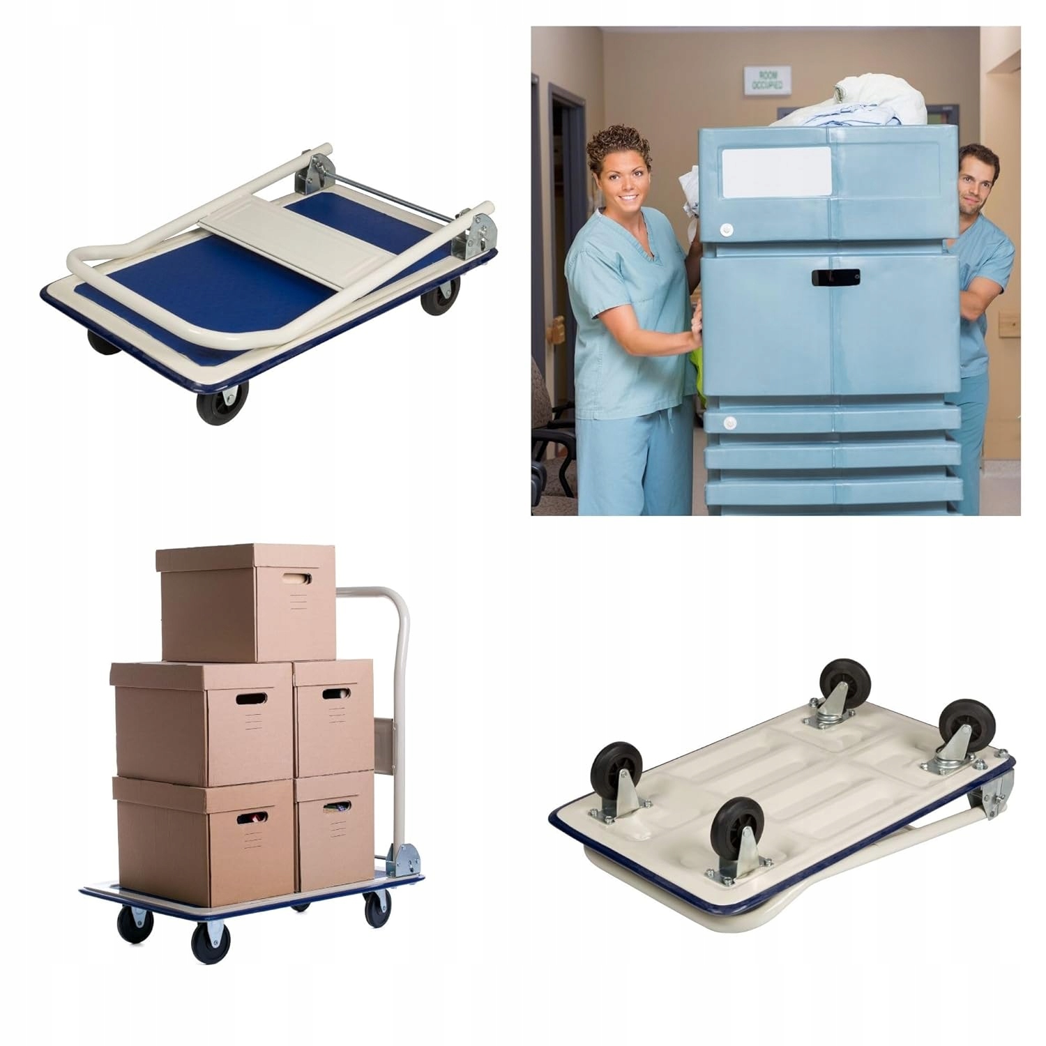 Wózek Platformowy Transportowy Magazynowy Składany Platforma Towarowy 300kg