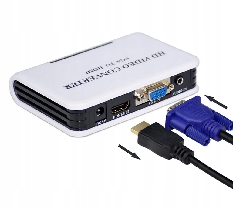 Adapter Konwerter Audio VGA do HDMI Full HD