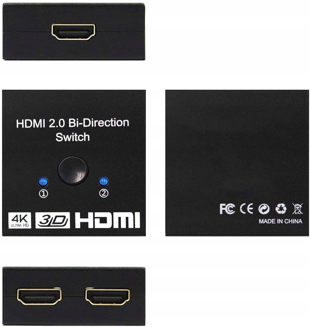 Switch HDMI 2x1 Rozdzielacz Splitter 4Kx2K full HD