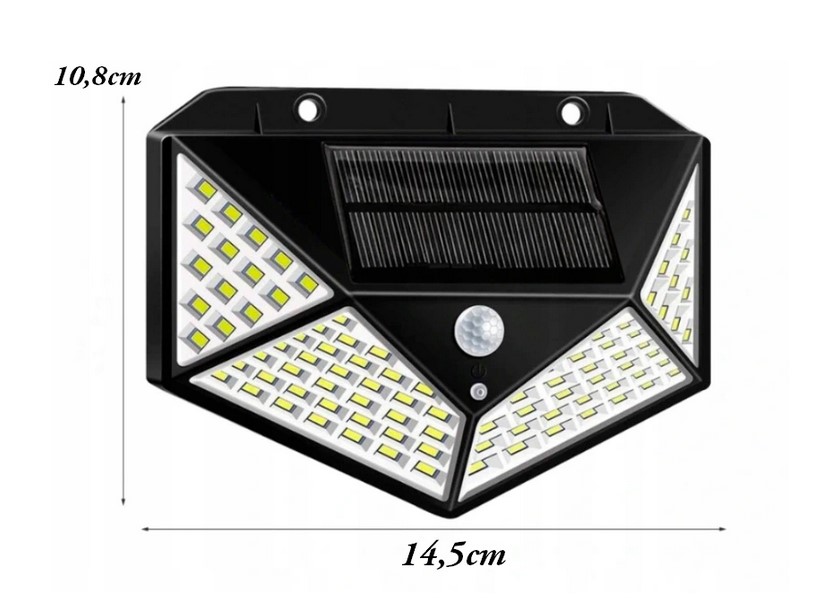 LAMPA SOLARNA Z CZUJNIKIEM RUCH I ZMIERZCHU 100LED