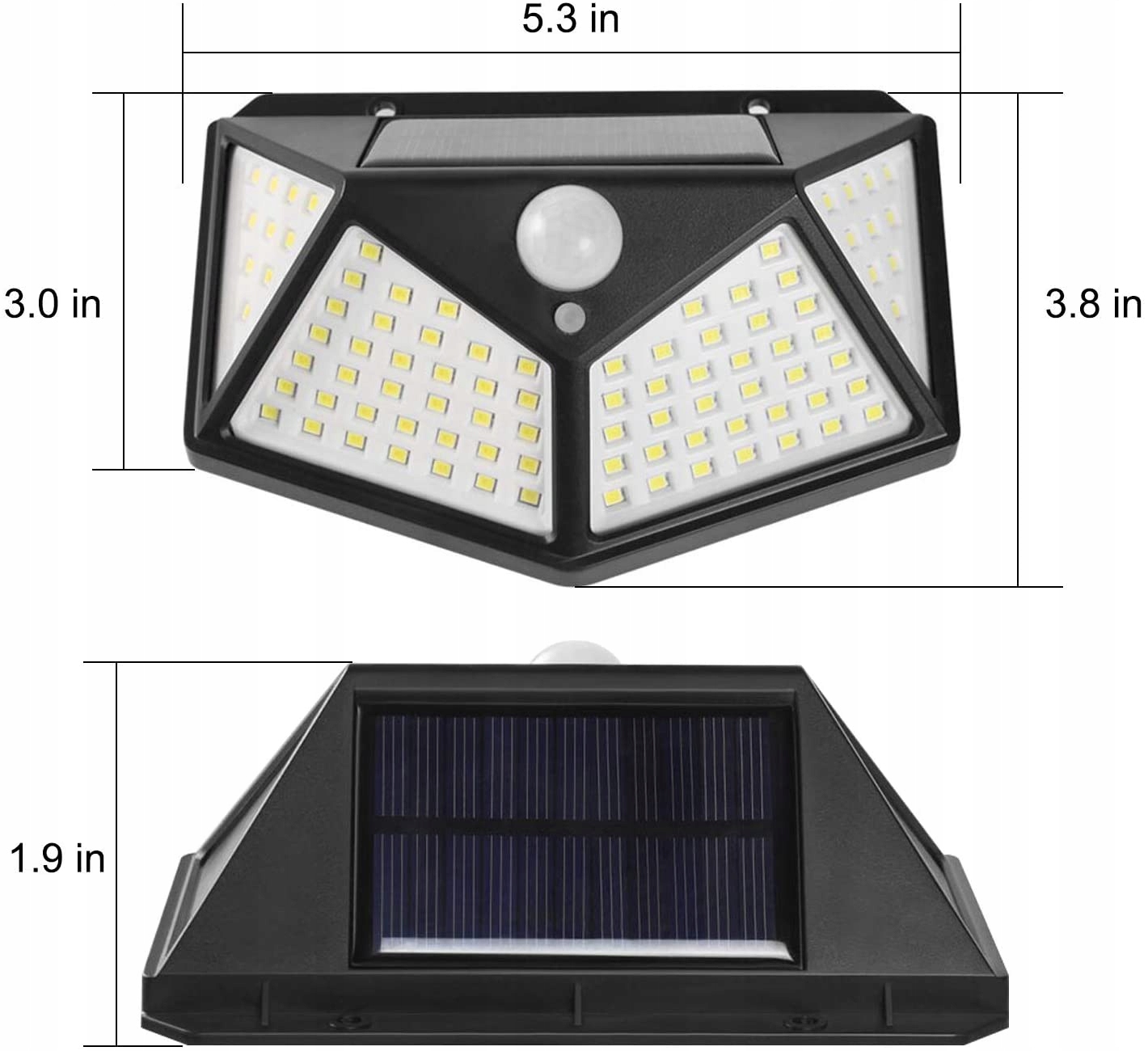 LAMPA SOLARNA Z CZUJNIKIEM RUCH I ZMIERZCHU 100LED