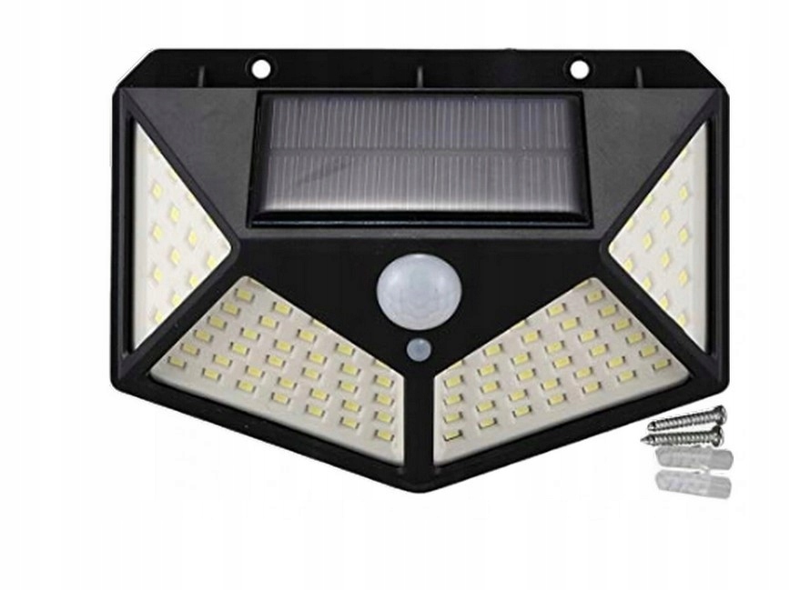 LAMPA SOLARNA Z CZUJNIKIEM RUCH I ZMIERZCHU 100LED