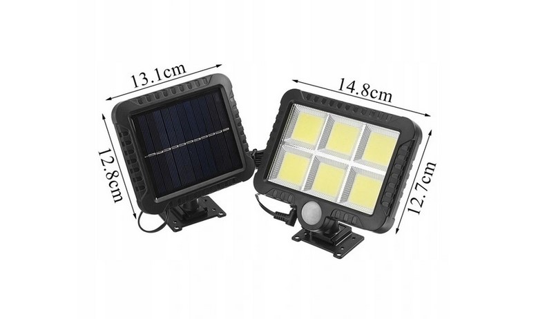 LAMPA SOLARNA Z CZUJNIKIEM RUCH I ZMIERZCHU 120LED