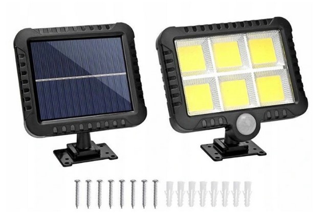 LAMPA SOLARNA Z CZUJNIKIEM RUCH I ZMIERZCHU 120LED