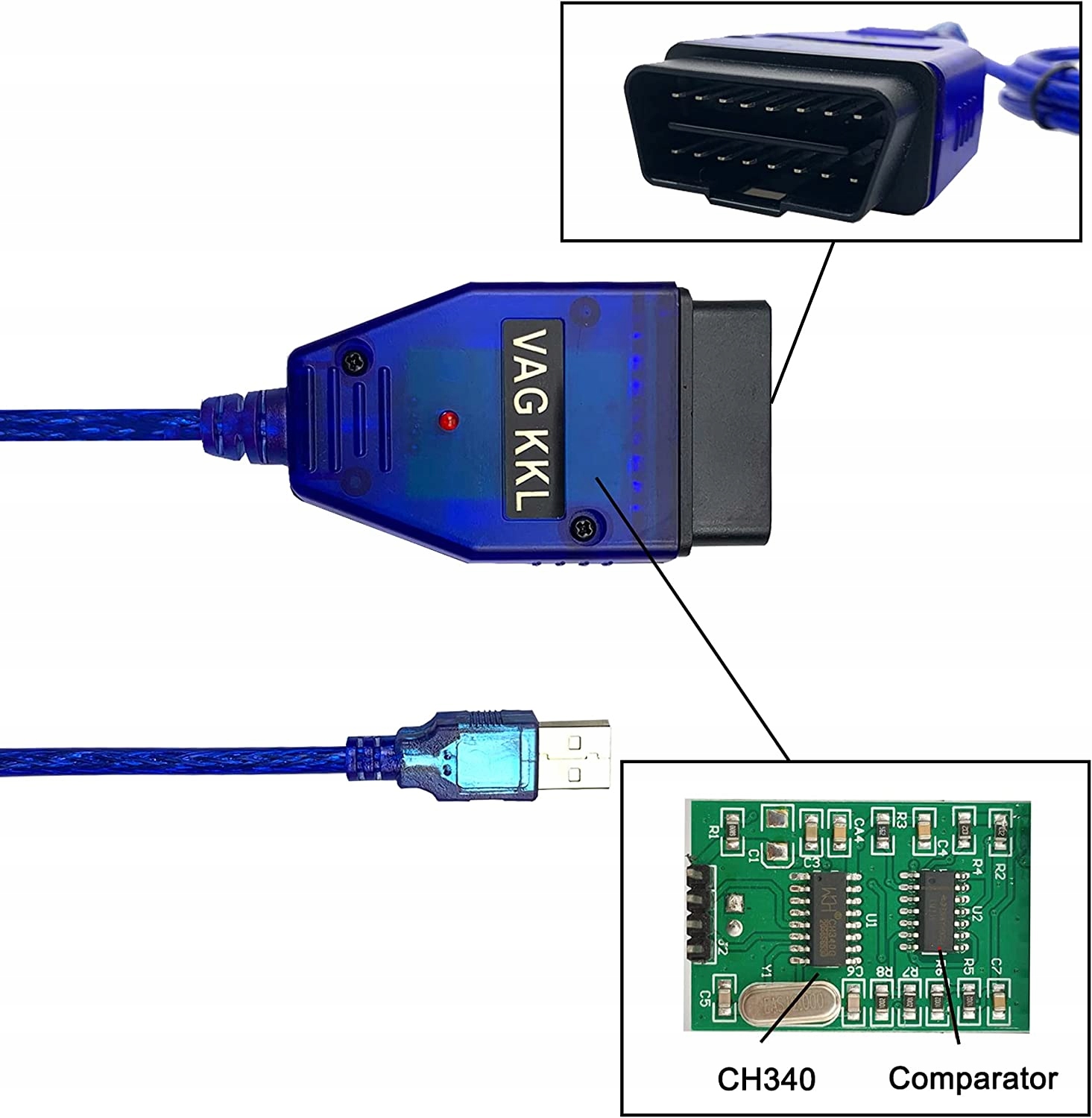 INTERFEJS DIAGNOSTYCZNY KKL VAG VW AUDI SKODA + CD FT232RL