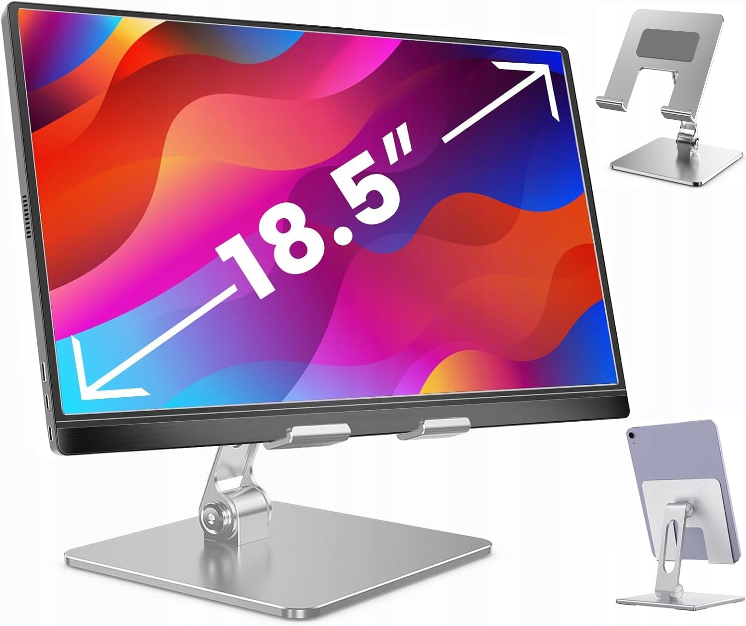 MOCNY Stojak podstawka uchwyt pod tablet na telefon regulowana na biurko SILVER
