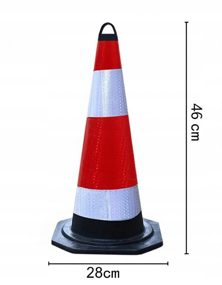 Pachołek Drogowy Ostrzegawczy Odblaskowy Gumowy Słupek Odblask 46 cm