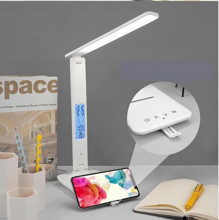 Lampka biurkowa biurko WYŚWIETLACZ LED Zegar Data