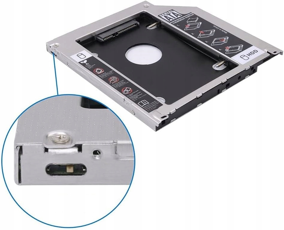Kieszeń na drugi dysk ramka 2,5 HDD SSD SATA 12,7