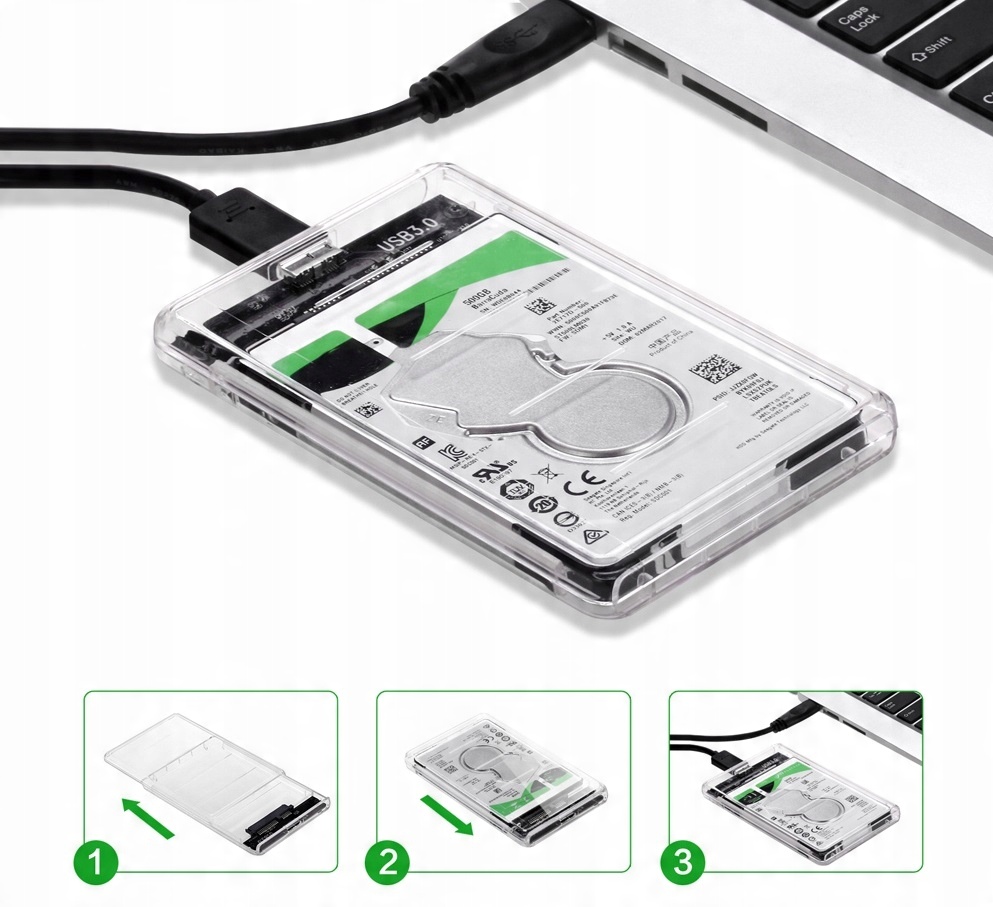 KIESZEŃ Obudowa na dysk SSD HDD 2,5 SATA USB 3.0